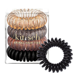 Kitsch Spiral Hair Ties brunette front view