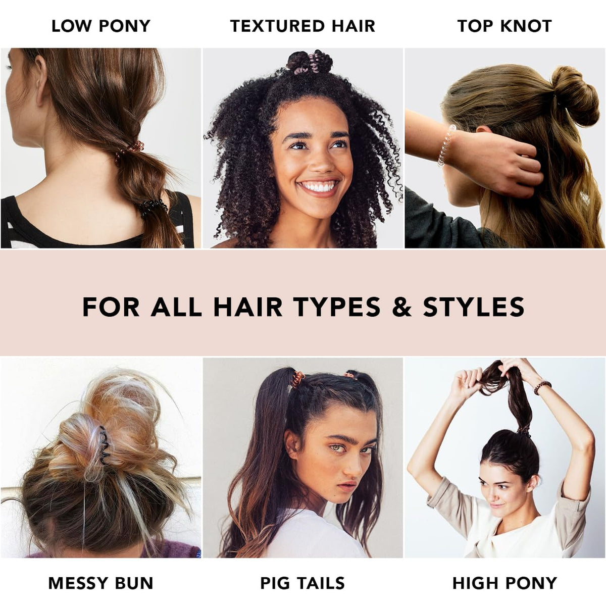 Kitsch Spiral Hair Ties brunette on wrist