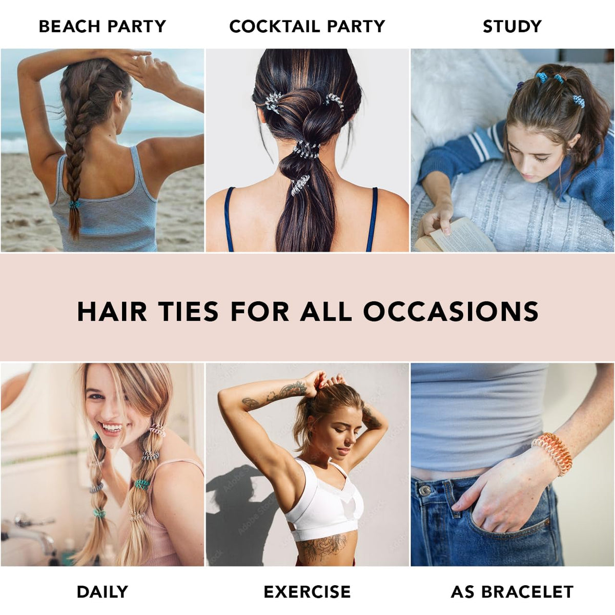 Kitsch Spiral Hair Ties brunette packaging