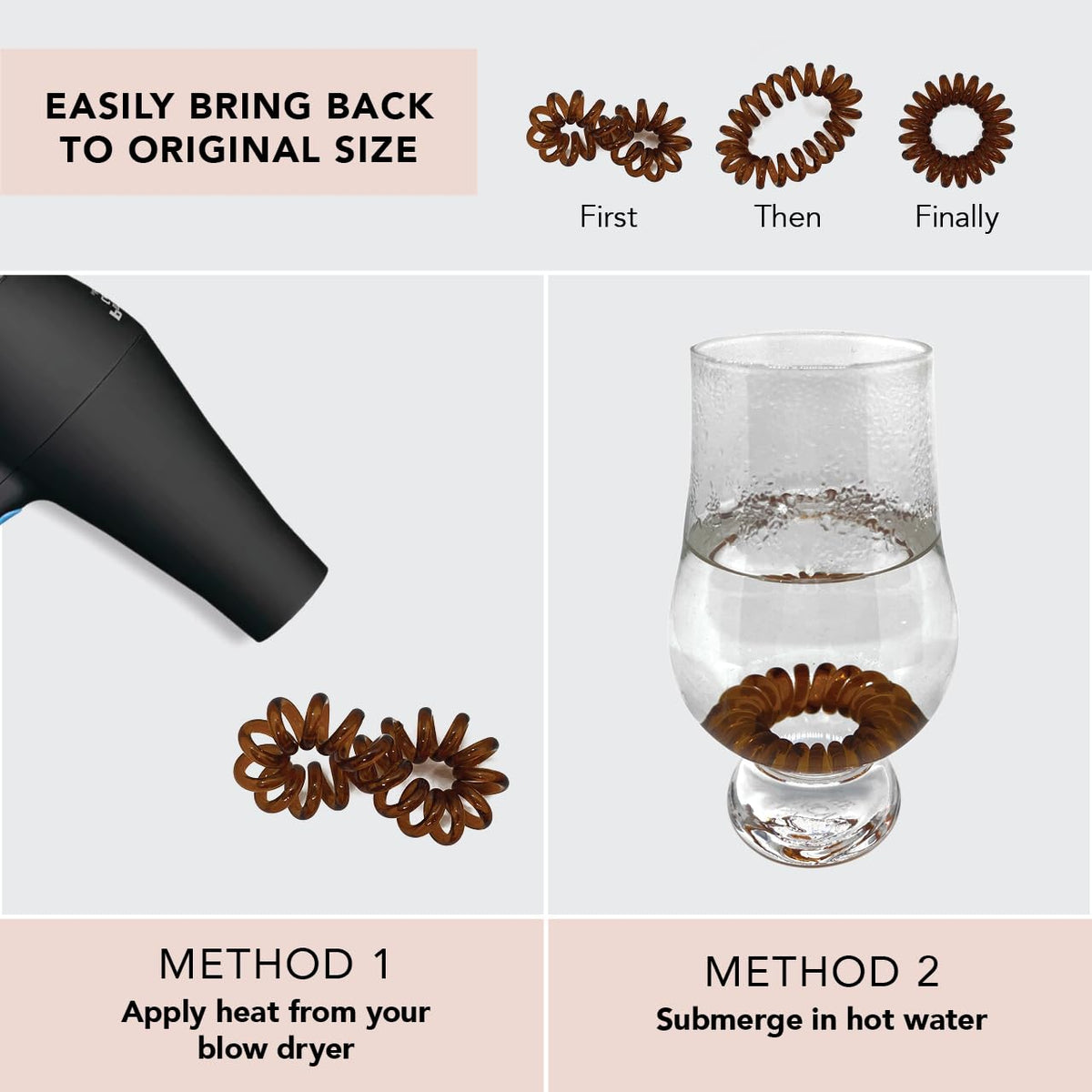 Kitsch Spiral Hair Ties brunette set of 4