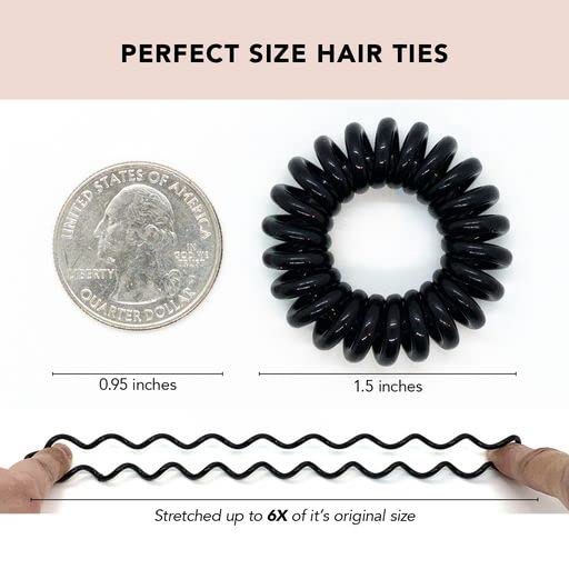 Kitsch Spiral Hair Ties clear in packaging
