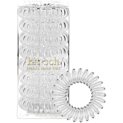 Kitsch Spiral Hair Ties clear pack front view