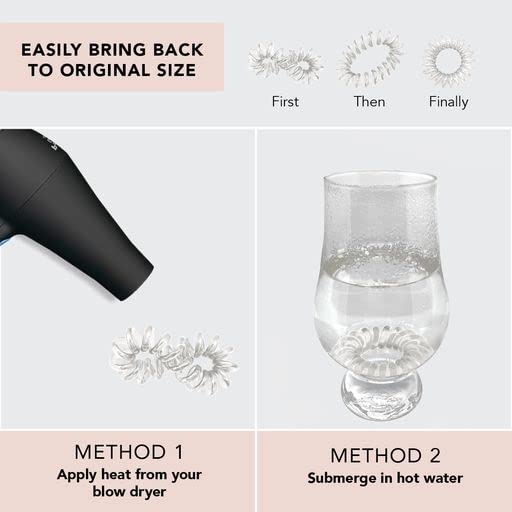 Kitsch Spiral Hair Ties clear with hair in a ponytail