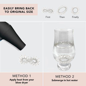 Kitsch Spiral Hair Ties clear with hair in a ponytail