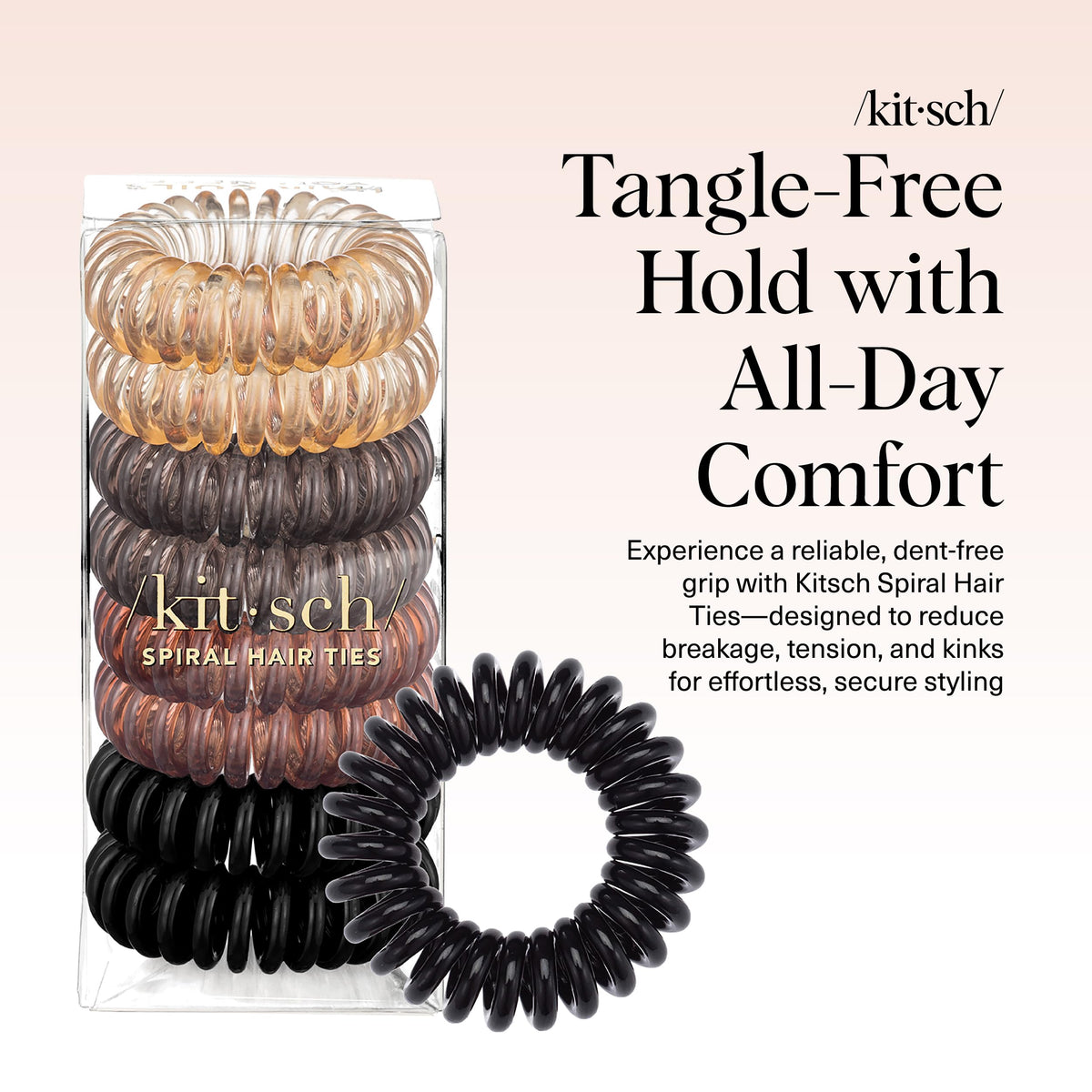 Kitsch Spiral Hair Ties coiled design close-up