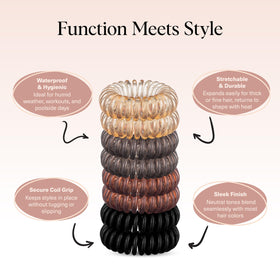 Kitsch Spiral Hair Ties in use for a ponytail