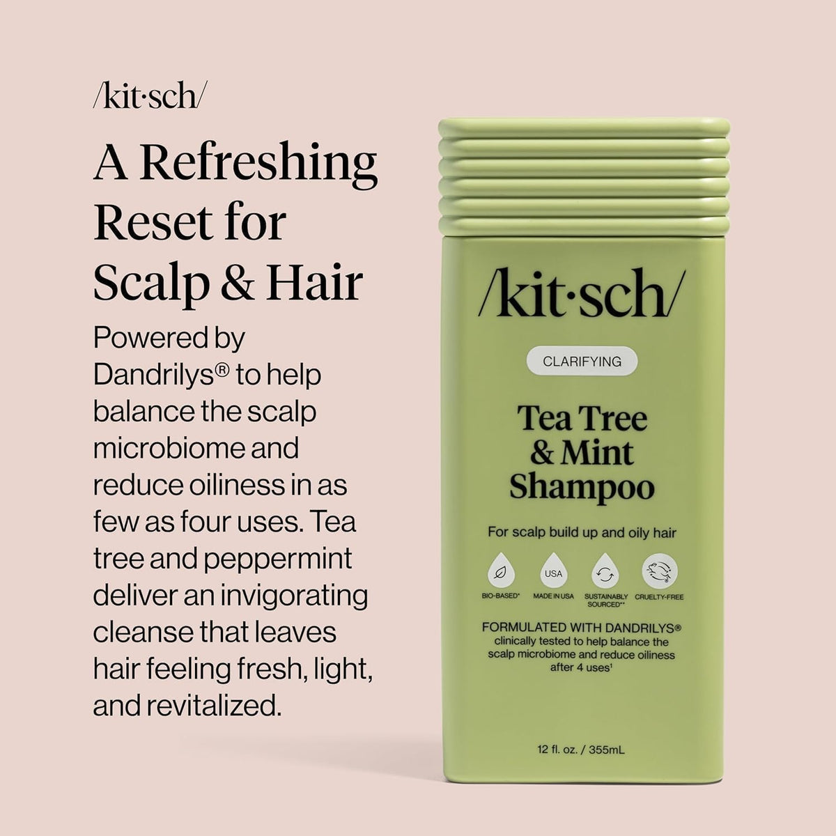 Kitsch Tea Tree & Mint Shampoo 12.3 oz with ingredients