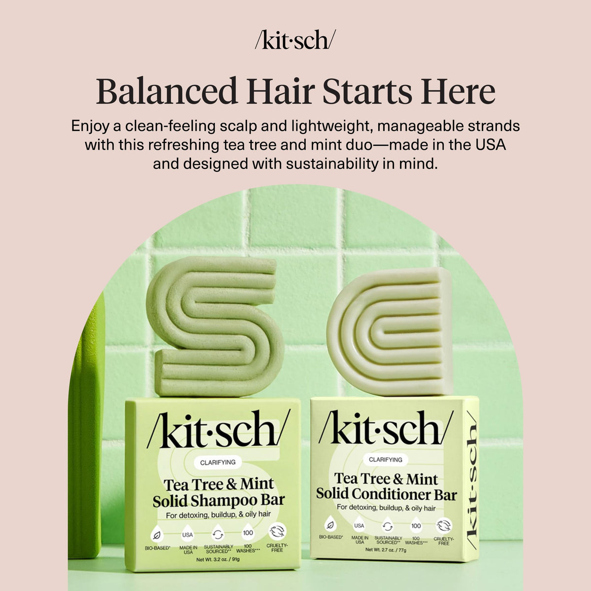 Kitsch Tea Tree Shampoo and Conditioner Set packaging