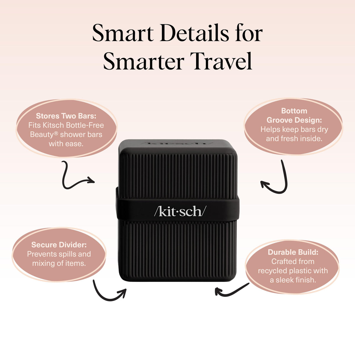 Kitsch Travel Soap Case side view with silicone band