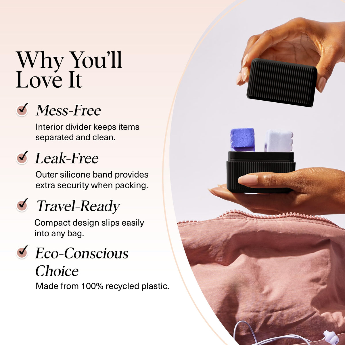 Kitsch Travel Soap Case with shampoo and conditioner bars