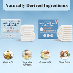 Kitsch Ultra Sensitive Bar Soap Set on a travel bag