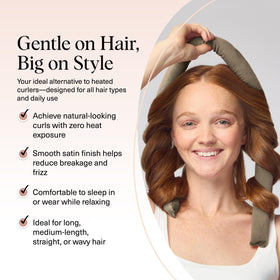 Kitsch Velvet Heatless Curls Overnight Set displayed with two soft scrunchies