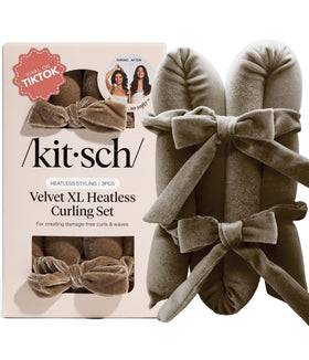 Kitsch Velvet Heatless Curls Overnight Set in Eucalyptus with velvet curling rod