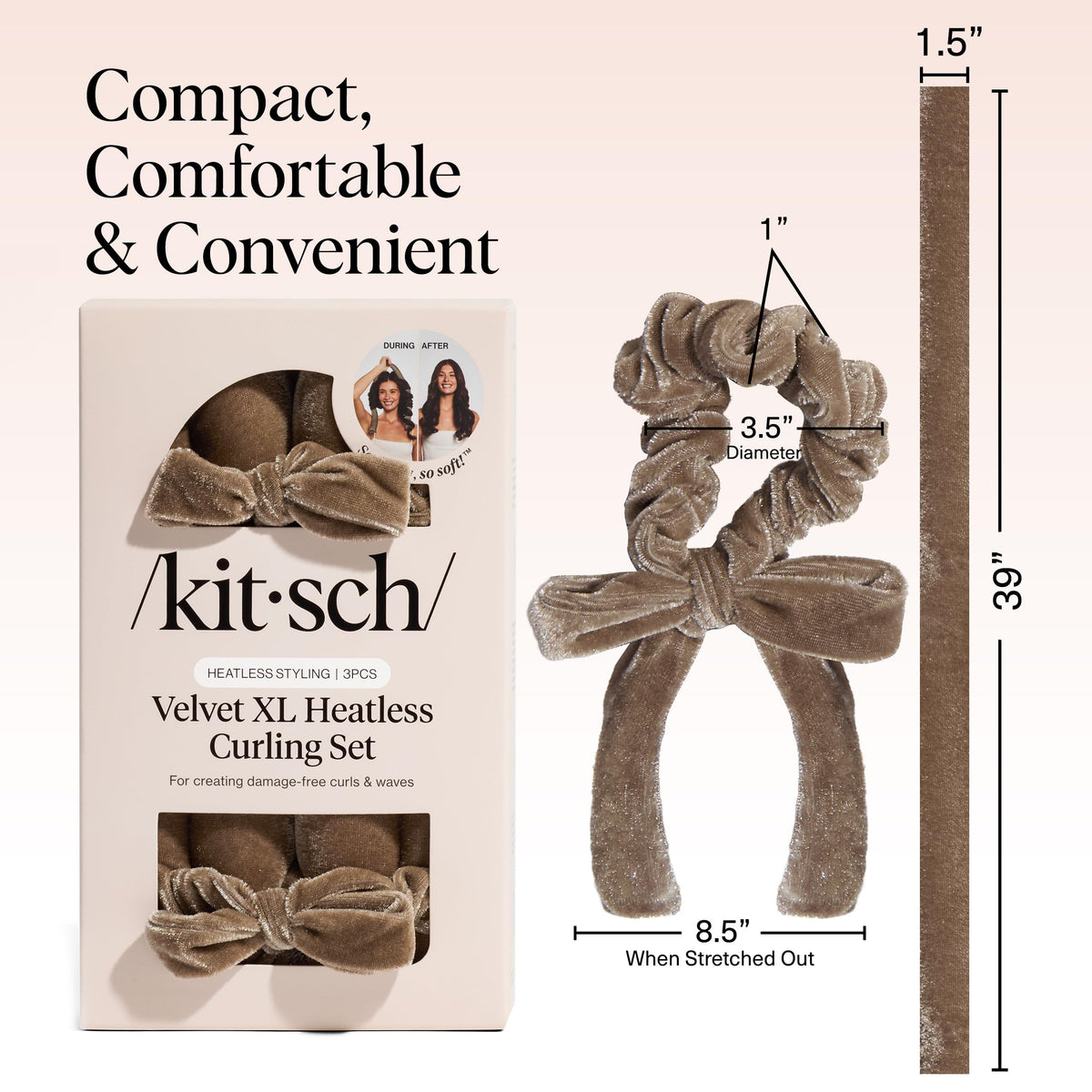 Kitsch Velvet Heatless Curls Overnight Set packaging front view