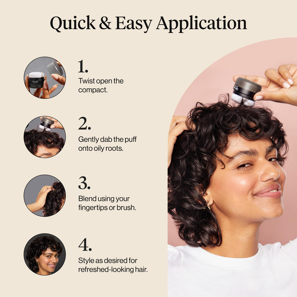 Kitsch Volumizing Dry Shampoo Powder Puff in travel setting