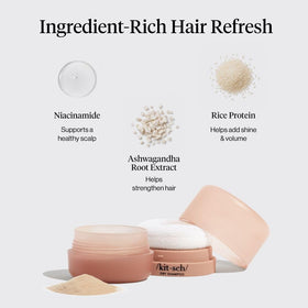 Kitsch Volumizing Dry Shampoo Powder Puff in use on hair