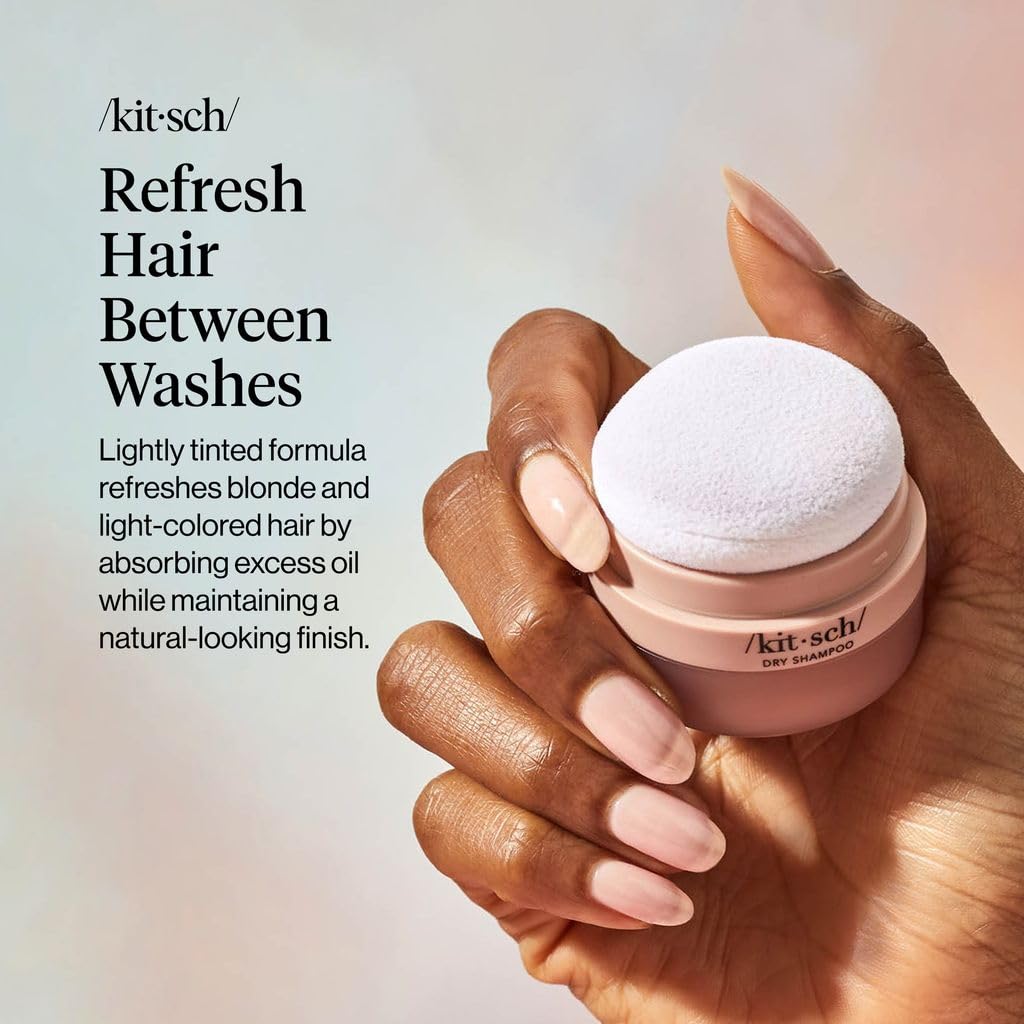 Kitsch Volumizing Dry Shampoo Powder Puff with built-in puff