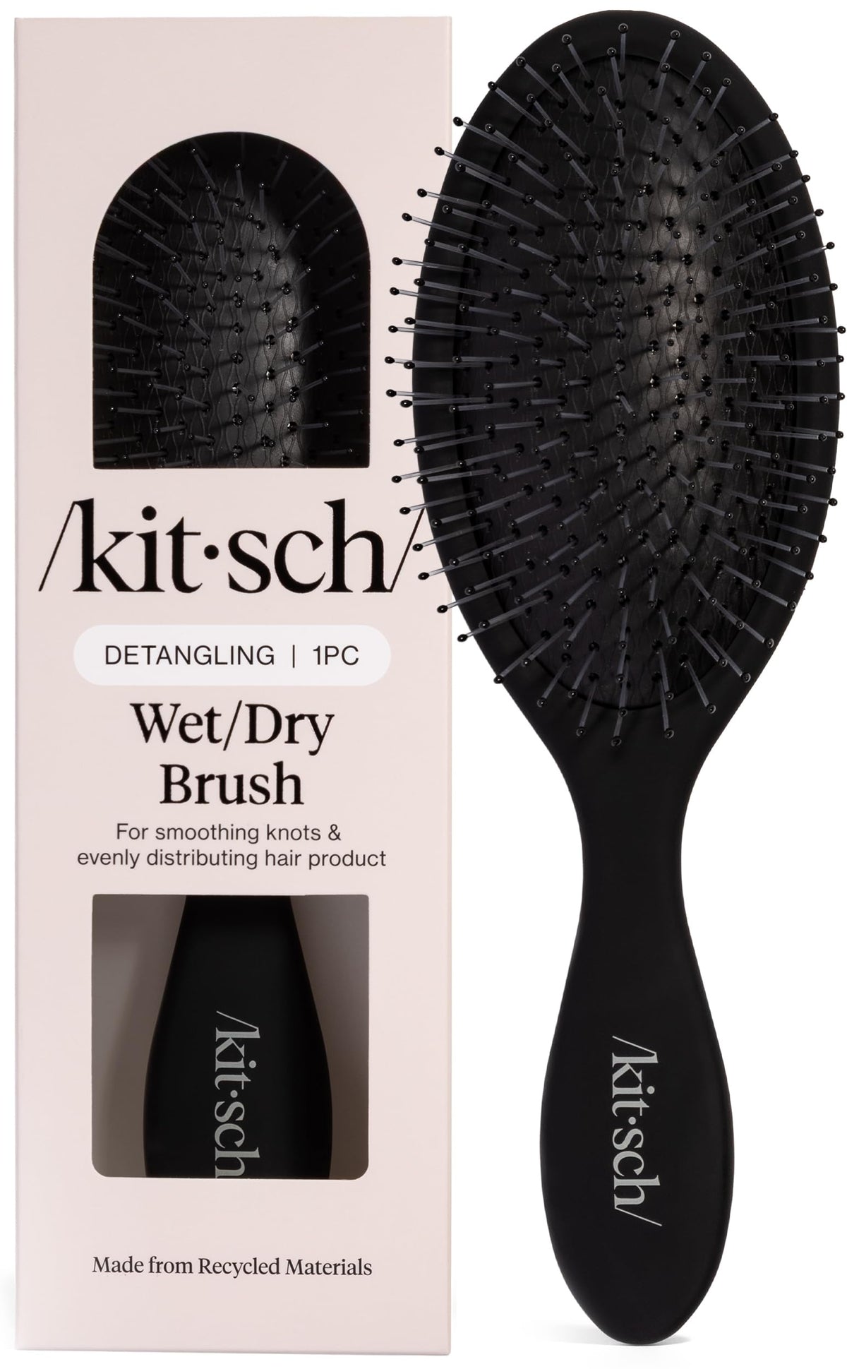 Kitsch Wet Dry Brush Detangler black model front view