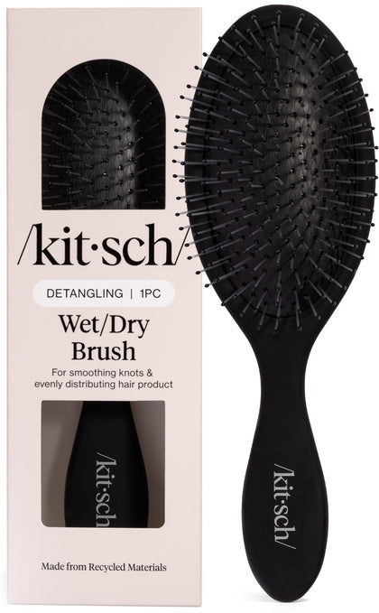 Kitsch Wet Dry Brush Detangler black model front view