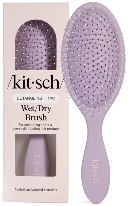 Kitsch Wet Dry Brush Detangler front view in Soft Violet