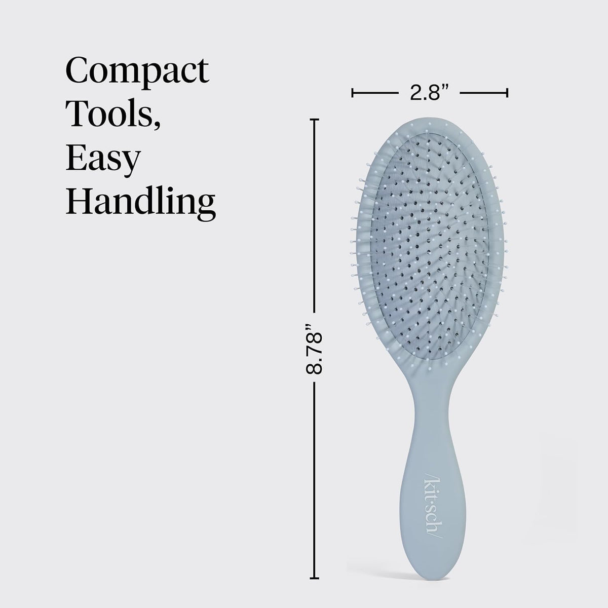 Kitsch Wet Dry Brush Detangler in hand demonstrating grip