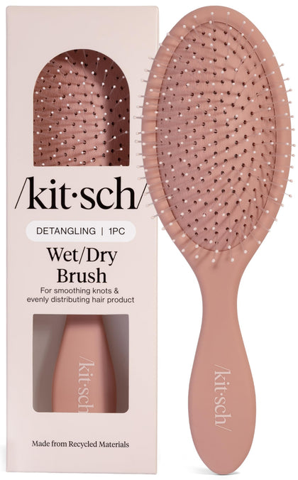 Kitsch Wet Dry Brush Detangler in Terracotta front view
