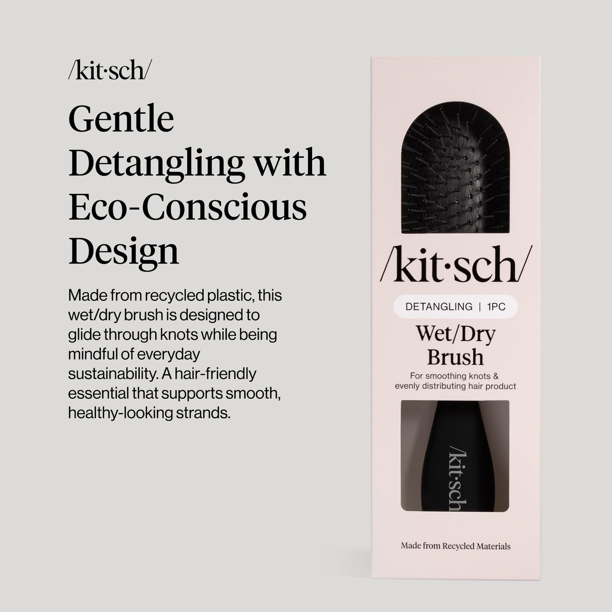 Kitsch Wet Dry Brush Detangler showing flexible bristles