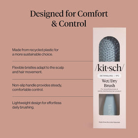 Kitsch Wet Dry Brush Detangler side view with non-slip handle