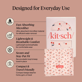 Kitsch XL Microfiber Hair Towel Wrap Cherry Print side view