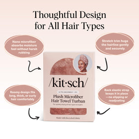 Kitsch XL Microfiber Hair Towel Wrap terracotta folded