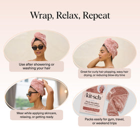 Kitsch XL Microfiber Hair Towel Wrap terracotta in bathroom setting