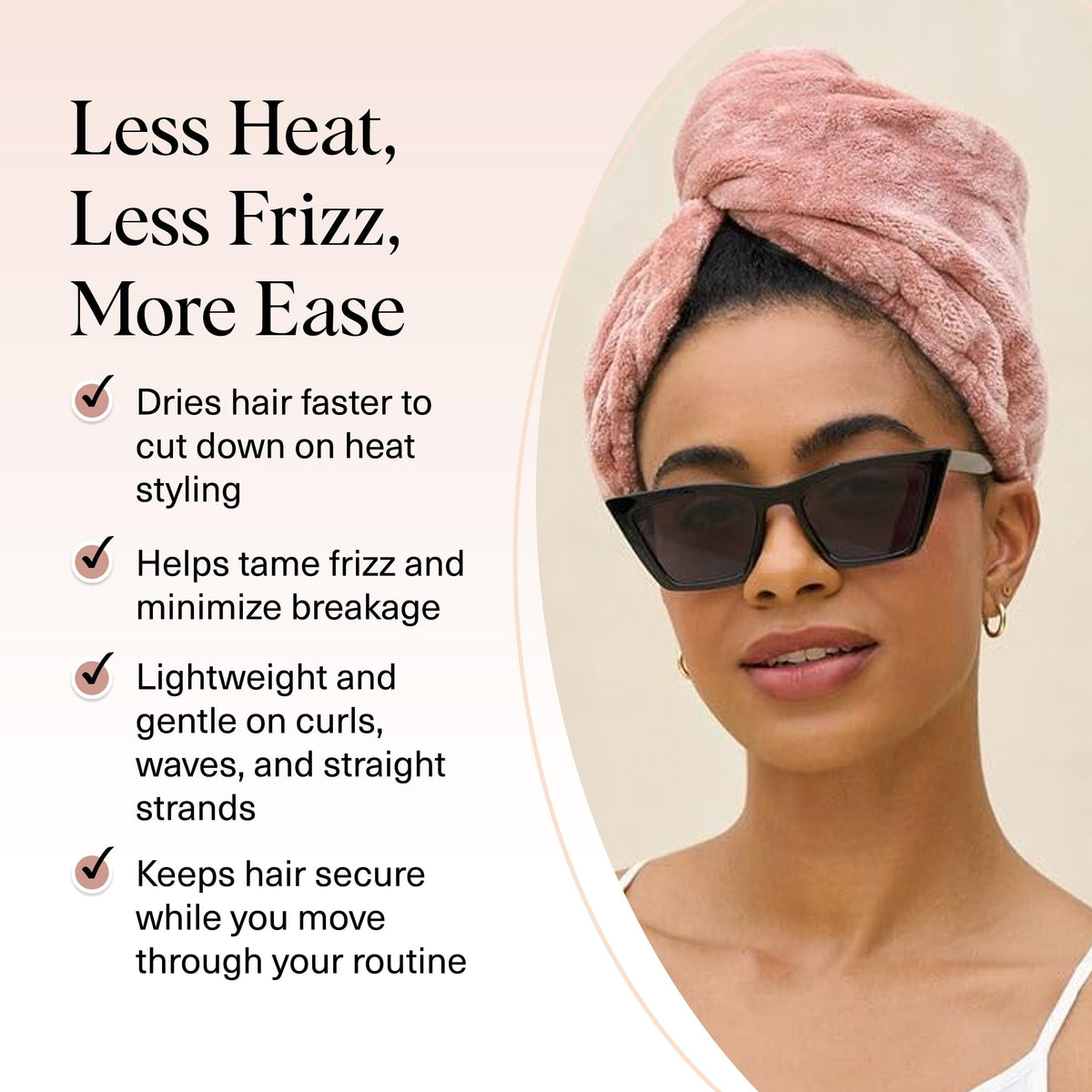 Kitsch XL Microfiber Hair Towel Wrap terracotta in use on long hair