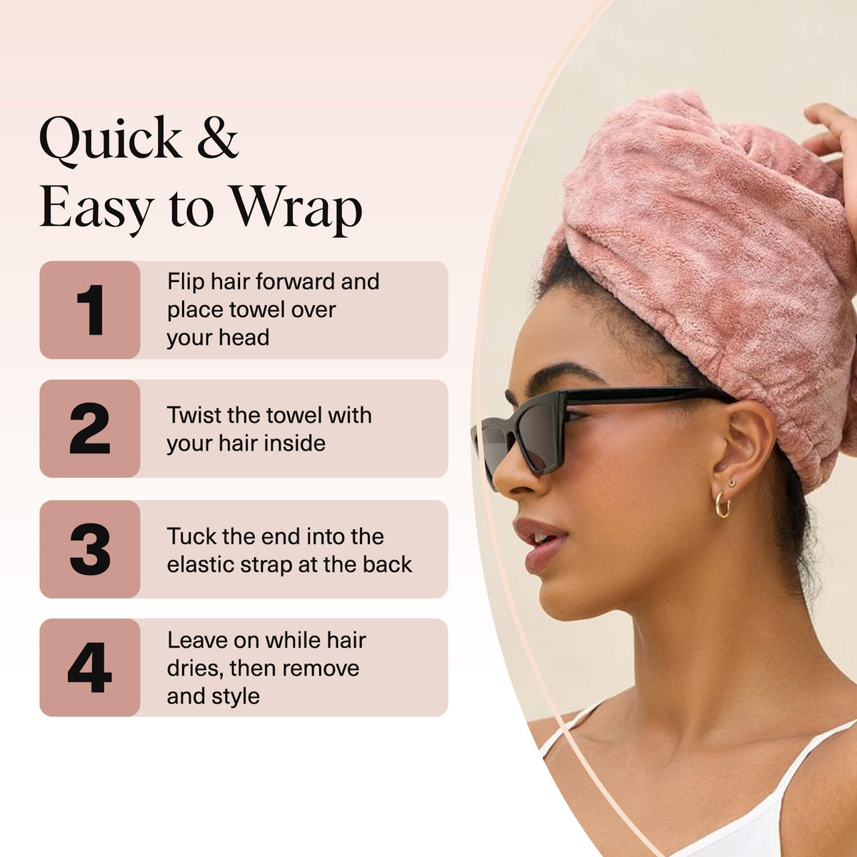 Kitsch XL Microfiber Hair Towel Wrap terracotta with product packaging