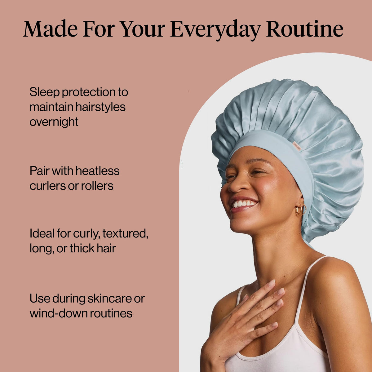 Kitsch XL Satin Bonnet adjustable ties
