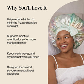 Kitsch XL Satin Bonnet for Sleeping, close-up of fabric