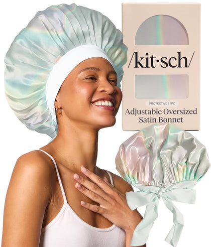 Kitsch XL Satin Bonnet for Sleeping in Aura, front view