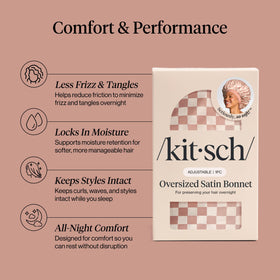 Kitsch XL Satin Bonnet side view on a pillow