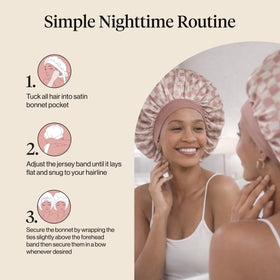 Kitsch XL Satin Bonnet worn by a model