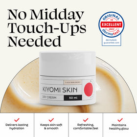 Kiyomi Skin Day Cream displayed with organic cucumber extract