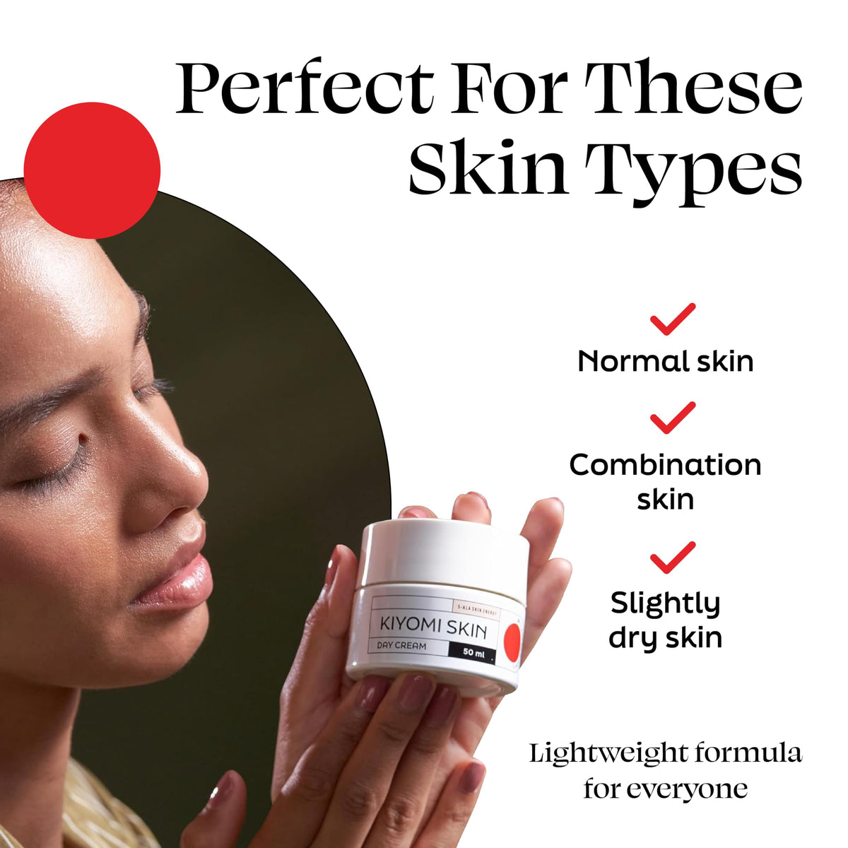 Kiyomi Skin Day Cream in a bathroom setting
