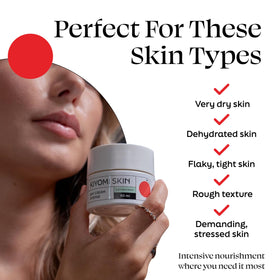 Kiyomi Skin Day Cream Intense application on face