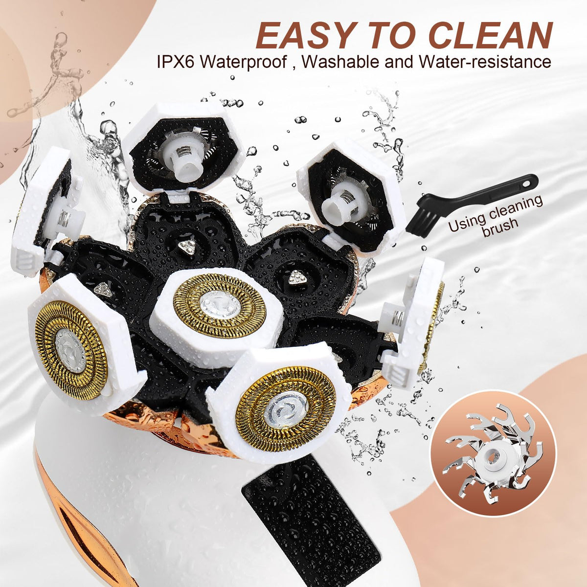 KIZUKI Electric Razor water-resistant design