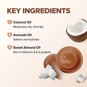 KLAVUU Coconut Lip Sleeping Mask displayed with other skincare products