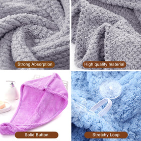 Kldnkig Microfiber Hair Drying Towel Wrap demonstrating tie hoop feature