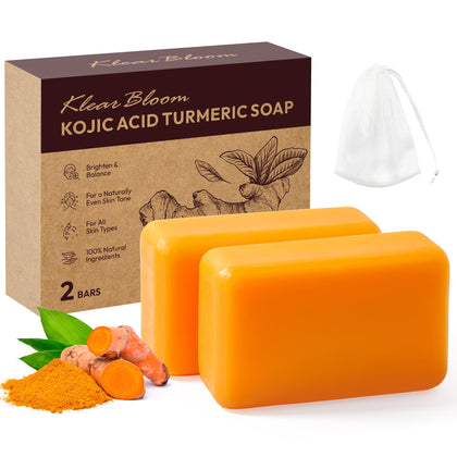 KlearBloom Kojic Acid Soap Bar front view with packaging