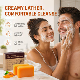 KlearBloom Kojic Acid Soap Bar on a bathroom countertop