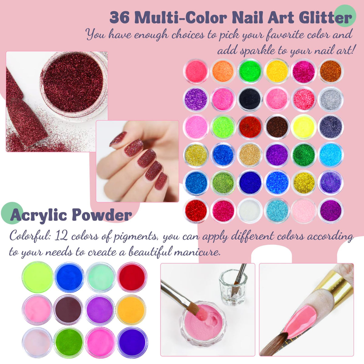 Klemon Acrylic Nail Kit electric nail drill with sanding bands