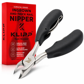 KLIPP Toenail Clippers front view with curved stainless-steel blades