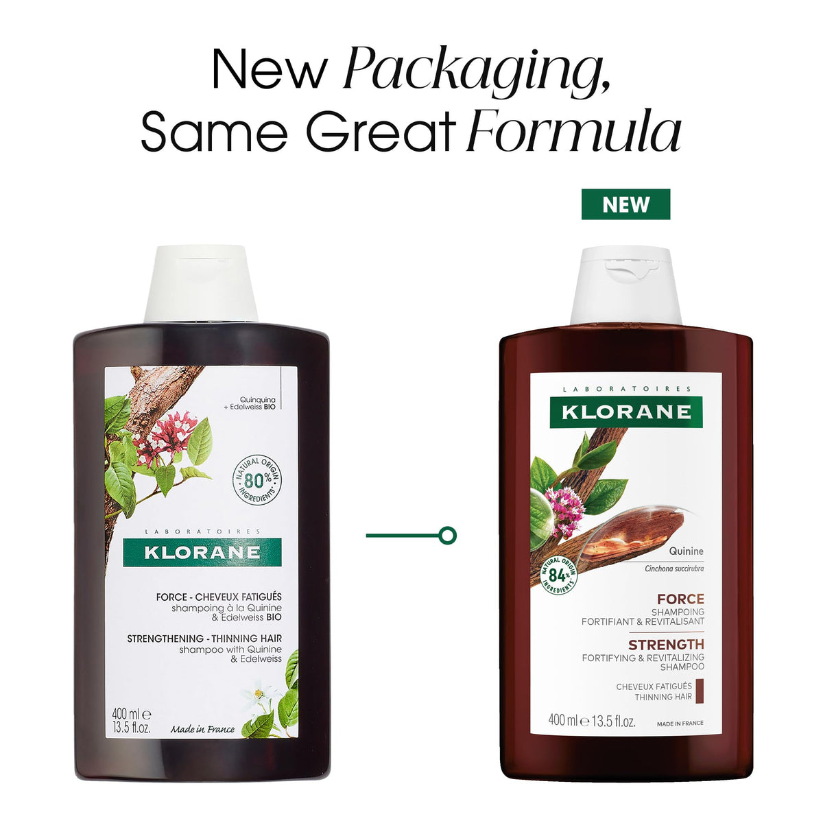 Klorane shampoo packaging with plant elements