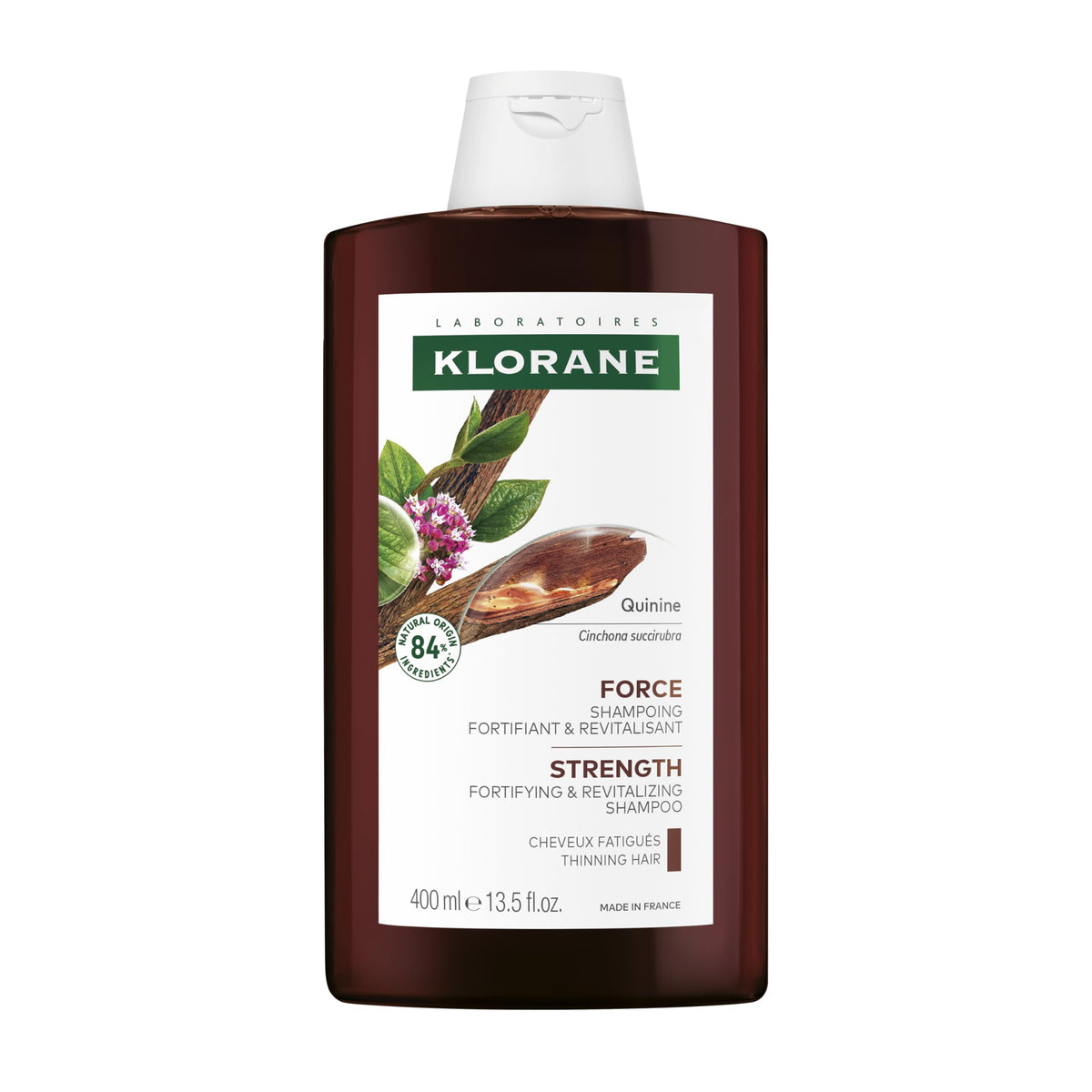 Klorane Thickening Strengthening Shampoo with Quinine 470g front view